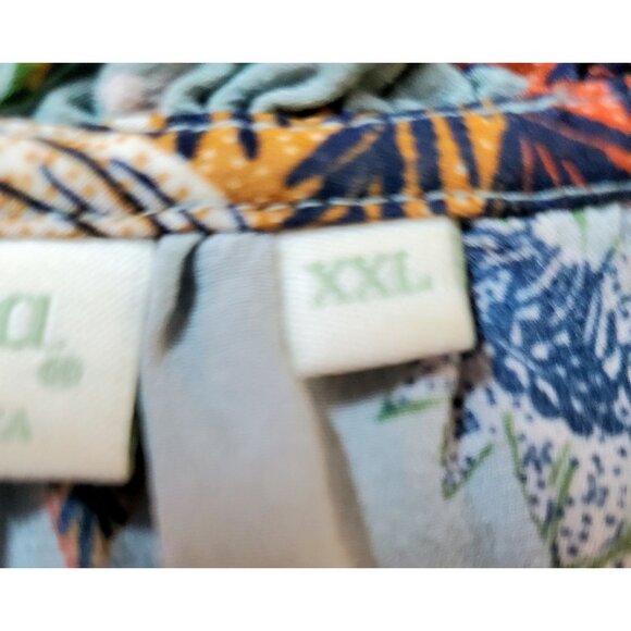 Spartina 449 Silk Josette Blouse Feathers & Butterflies Sheer Size 2XL Autumn - Picture 16 of 16